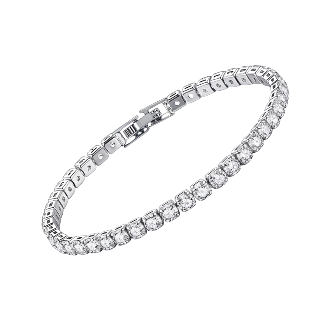 Luminara | Platinum Brilliant Diamond Tennis | Silver Bracelet