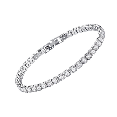 Luminara | Platinum Brilliant Diamond Tennis | Silver Bracelet