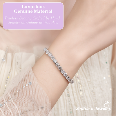 Luminara | Platinum Brilliant Diamond Tennis | Silver Bracelet