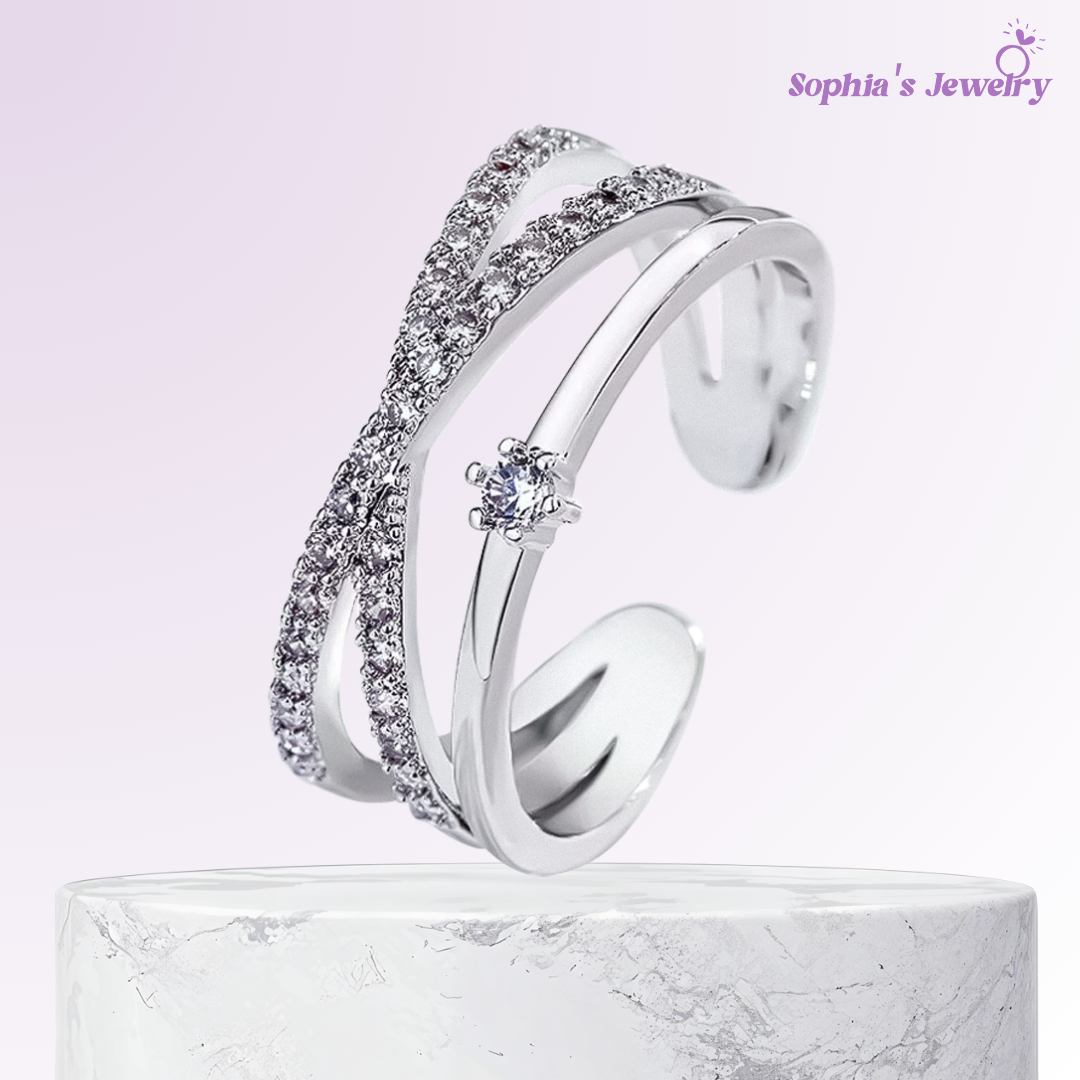 Celeste | Golden Grace | Silver Ring