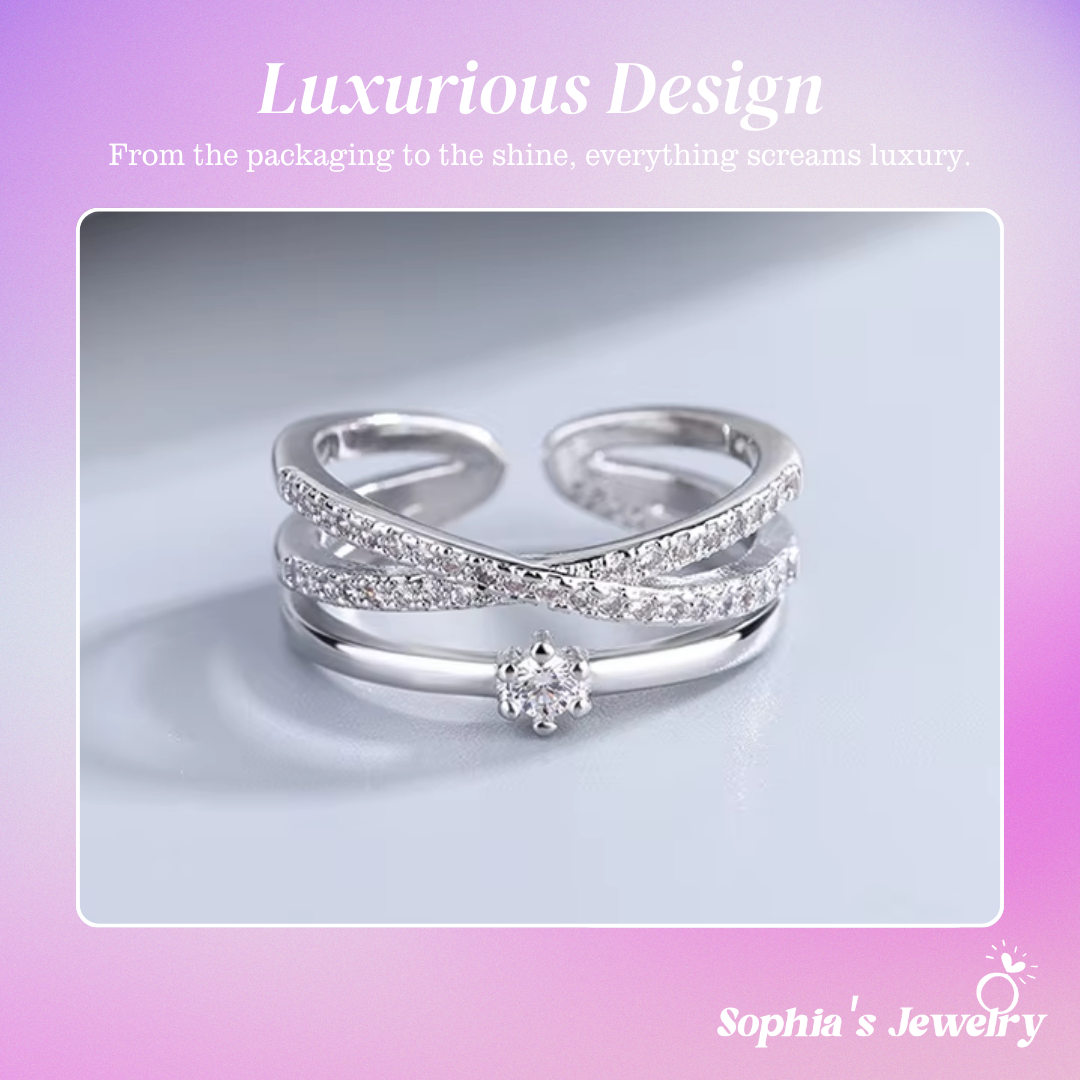 Celeste | Golden Grace | Silver Ring