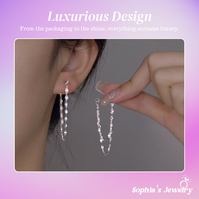 Lisa | Elegant Chain Drop | Silver Earrings