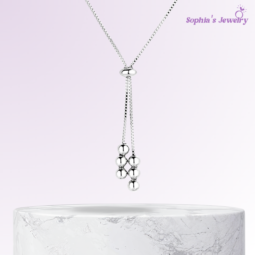 Vahiya | Ball Shimmer Chain | Silver Necklace