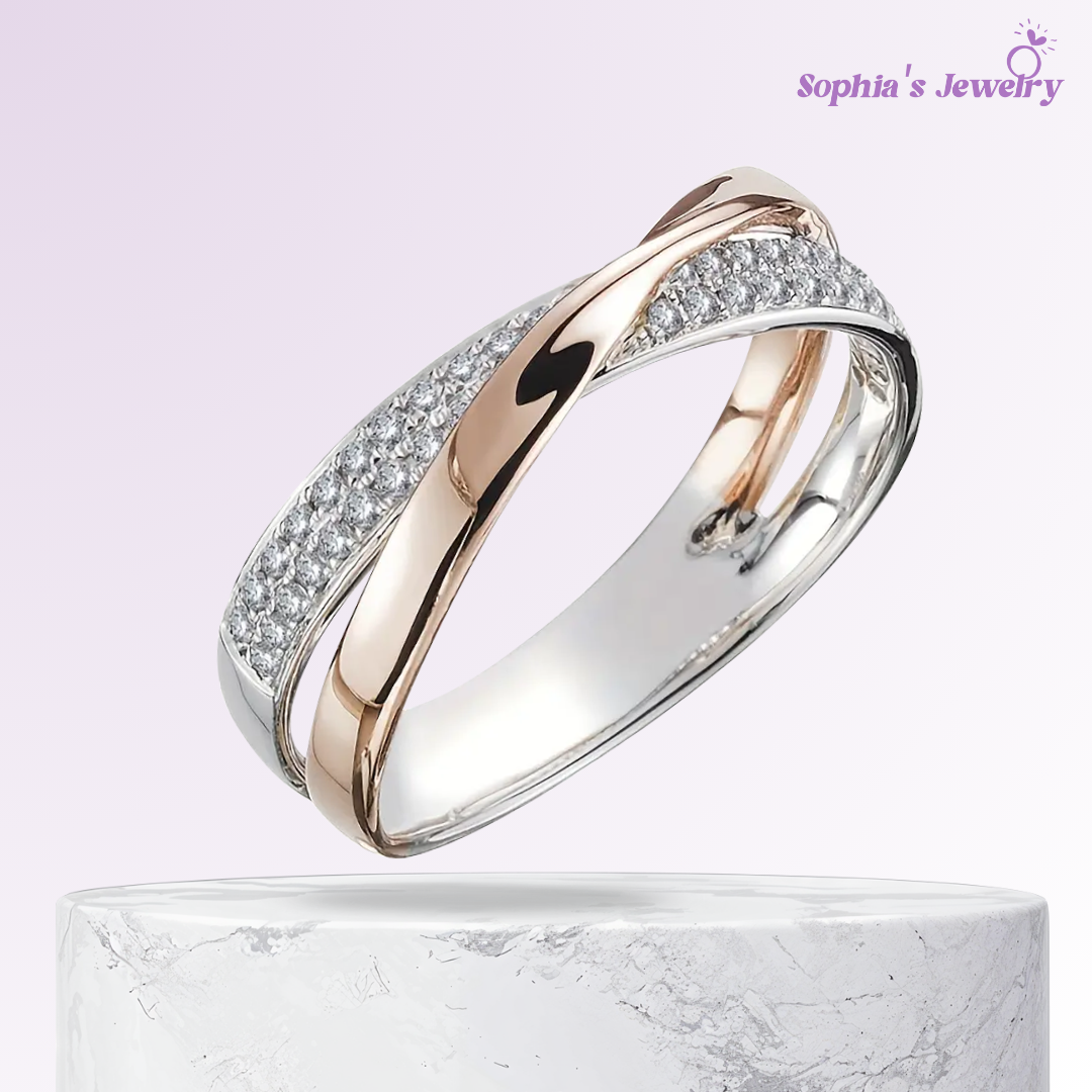 Raquel | Criss-Cross Sparkle | Silver Ring