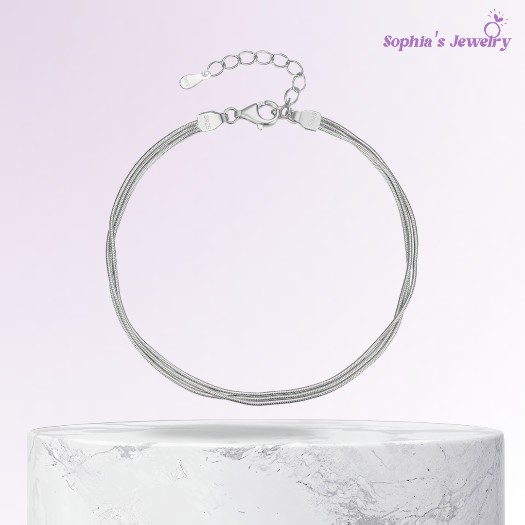 Regina | Multi-Strand Elegance | Silver Bracelet