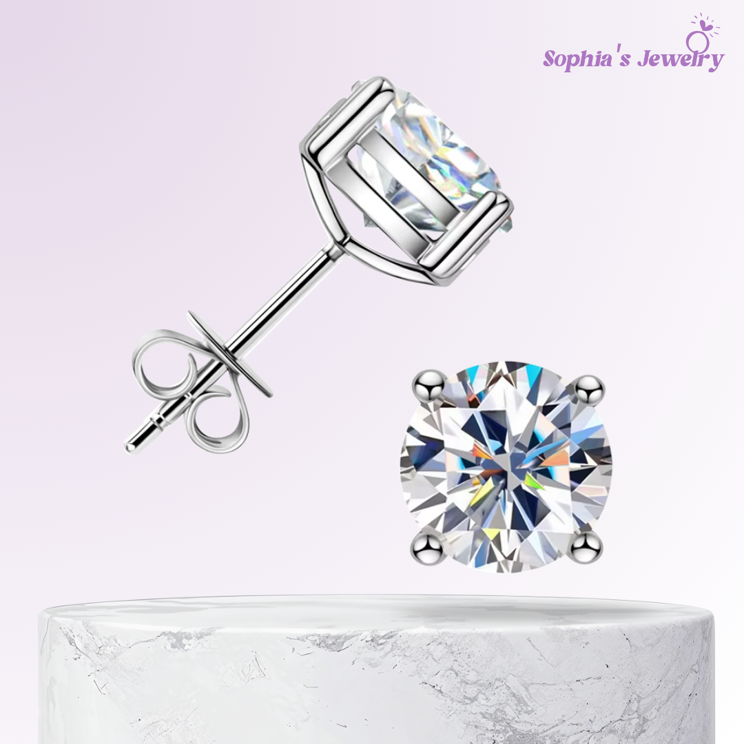 Rowena | Classic Crystal Stud | Silver Earrings