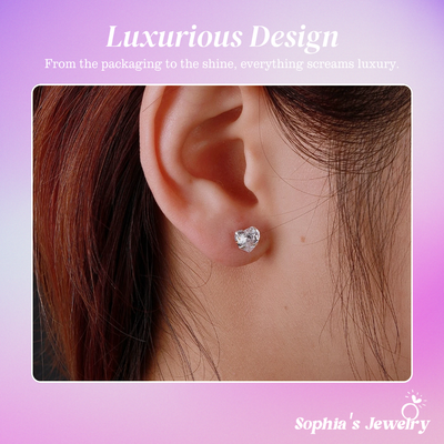 Teresa | Heart Delicate Glamour | Silver Earrings