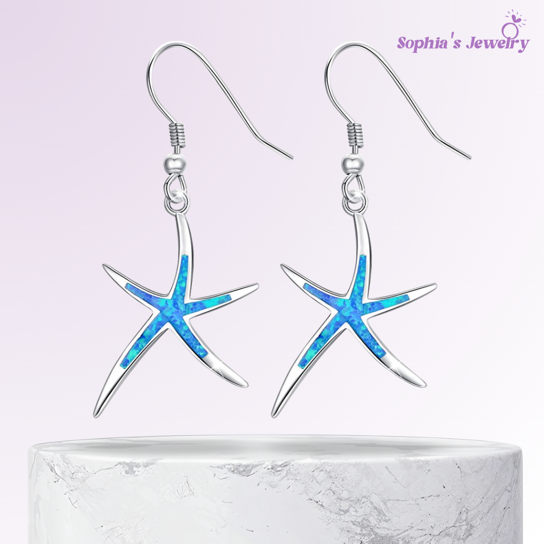 Abigail | Ocean Glow Starfish | Silver Earrings