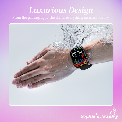 Kaela | Unisex Smartwatch with Glitter Detail & Wireless Calling