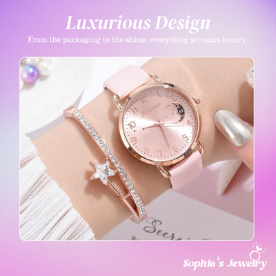 Daniela | Moon Dial Watch & Bracelet Set