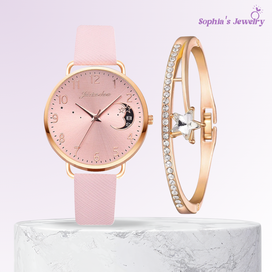 Daniela | Moon Dial Watch & Bracelet Set