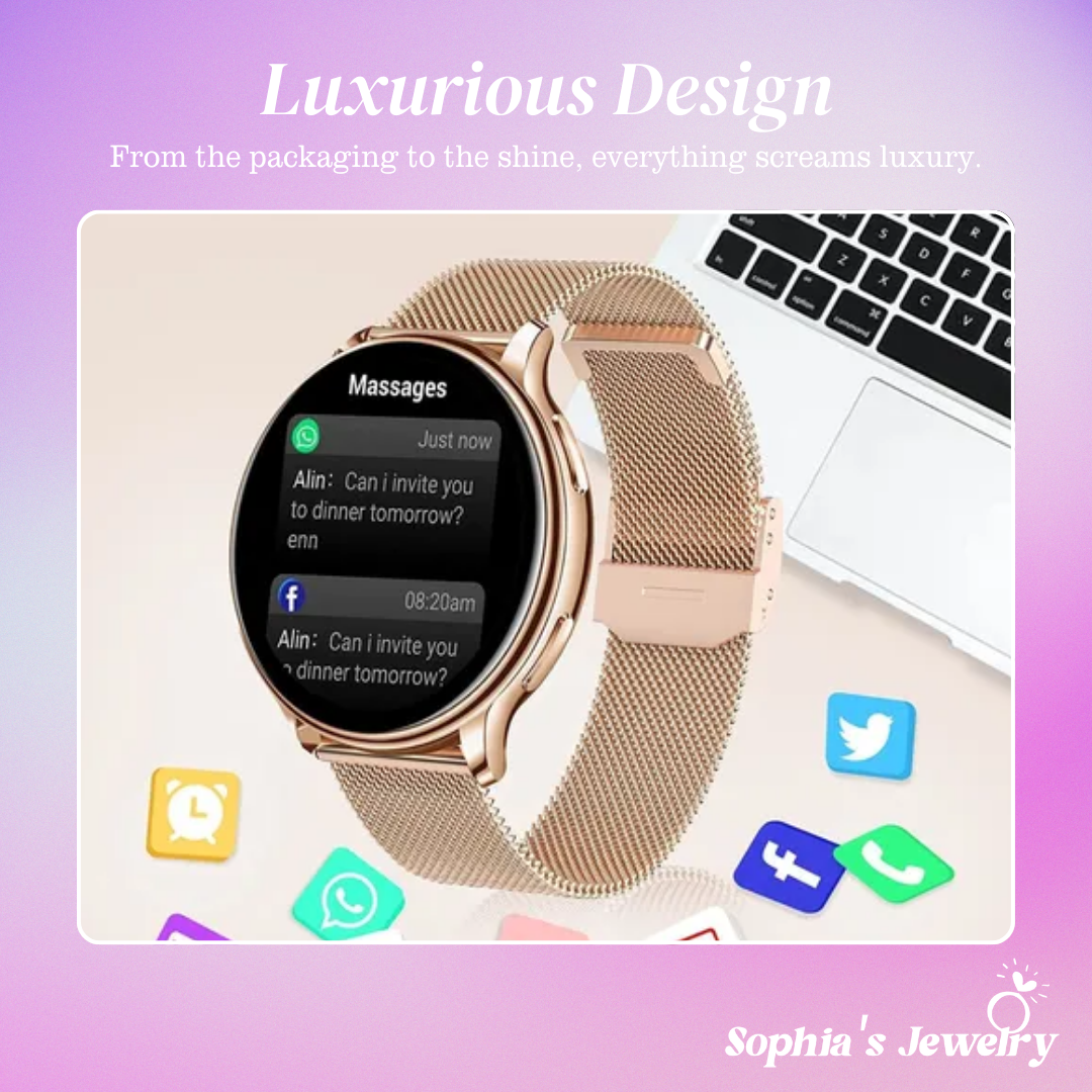 Selene | Advanced Bluetooth 5.3 Smartwatch with Health & Fitness Tracking
