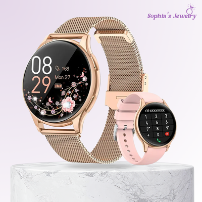 Viona | Waterproof Round Smartwatch with Fitness & Health Tracking