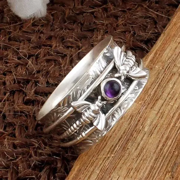 Ivie | Spinning Bee Accent | Silver Ring