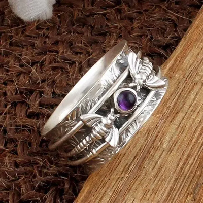 Ivie | Spinning Bee Accent | Silver Ring