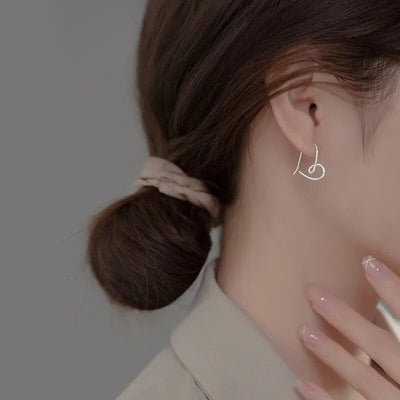 Margie | Romantic Heart Hook | Silver Earrings