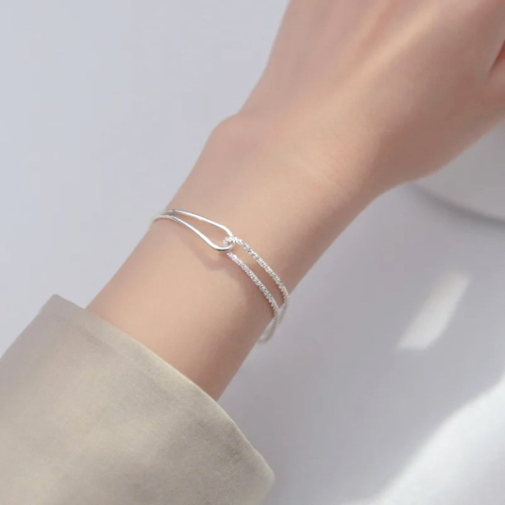 Eloise | Luxe Geometric | Silver Bracelet