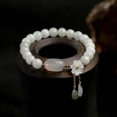 Shirley | Graceful Blooms Pearl | Silver Bracelet