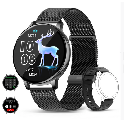 Viona | Waterproof Round Smartwatch with Fitness & Health Tracking
