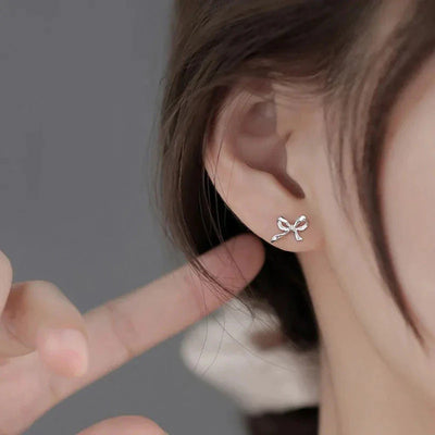 Aveline | Bow Butterfly Studs | Silver Earrings